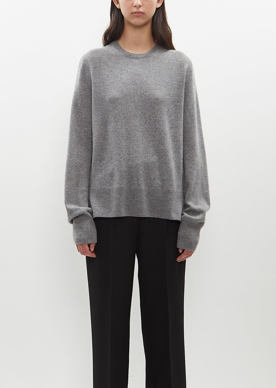 Cashmere Crewneck Sweater — Grey Mèlange - 1