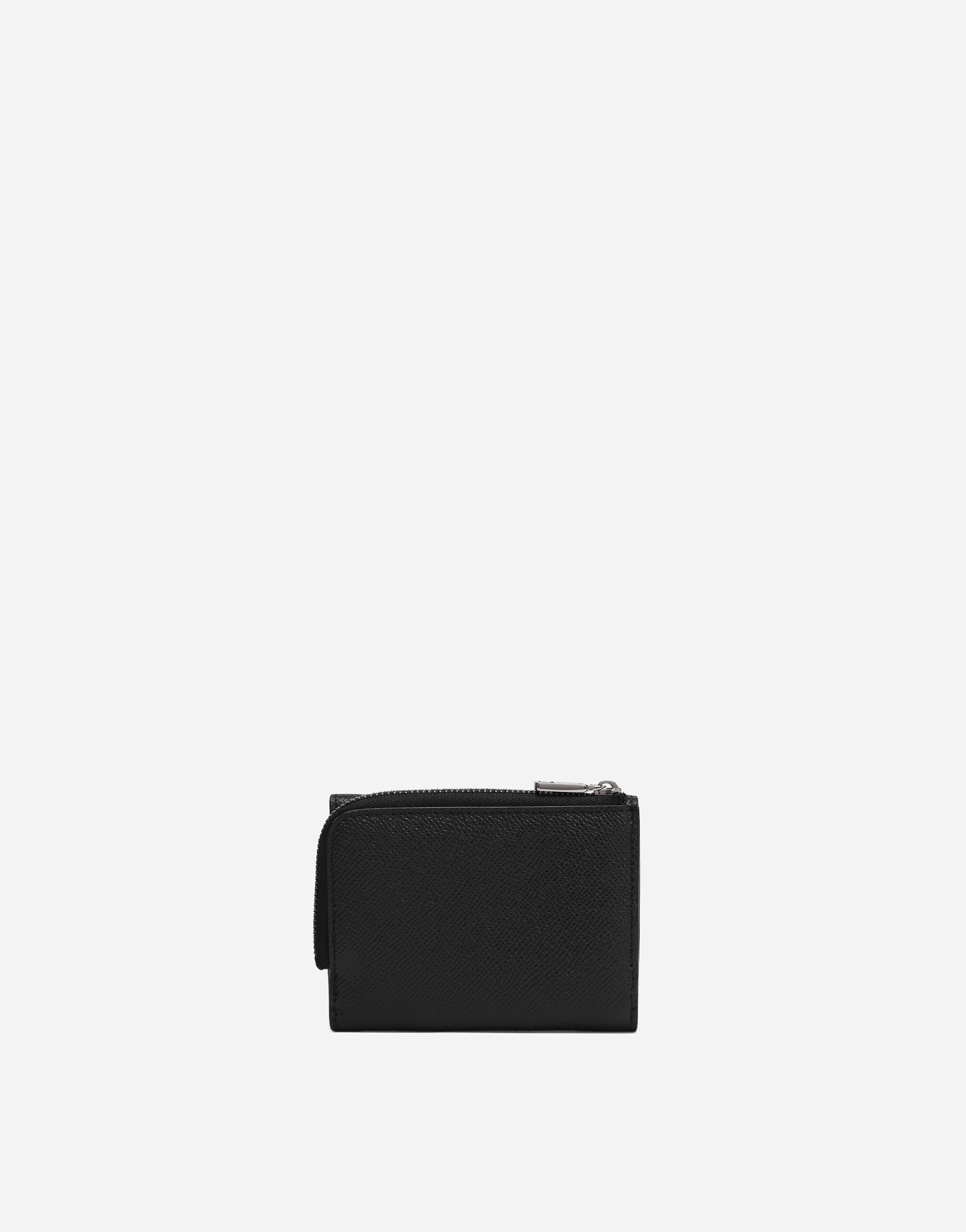 Calfskin French-flap wallet with logo tag - 3