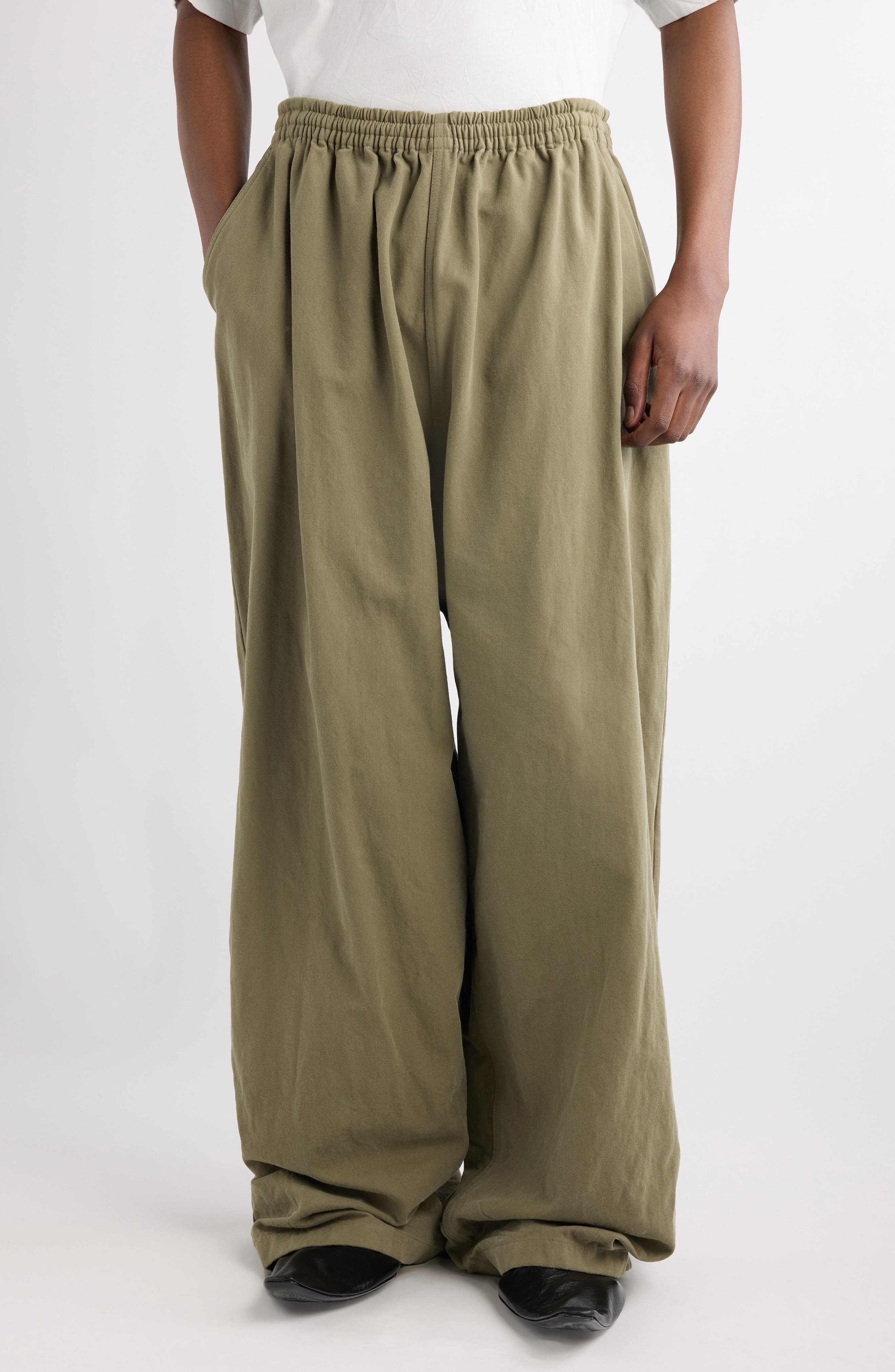 Balenciaga Baggy Cotton Canvas Pants in Linden at Nordstrom - 1