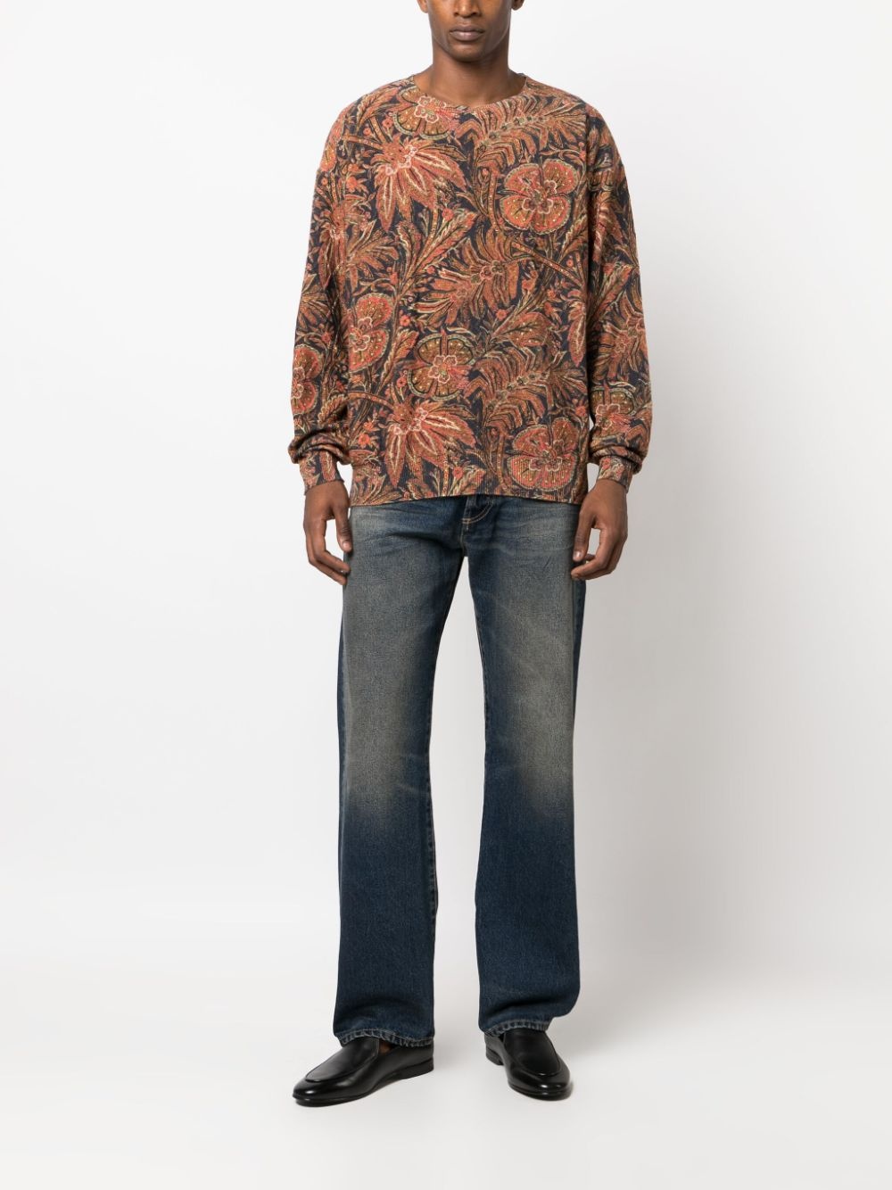 botanical-print cotton-blend sweatshirt - 2