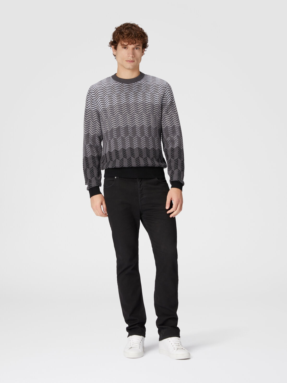 Zigzag virgin wool crewneck pullover - 2