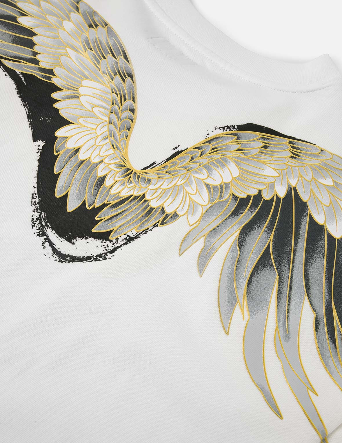 Crane Flying Wings with Daicock Print Loose Fit T-Shirt - 5