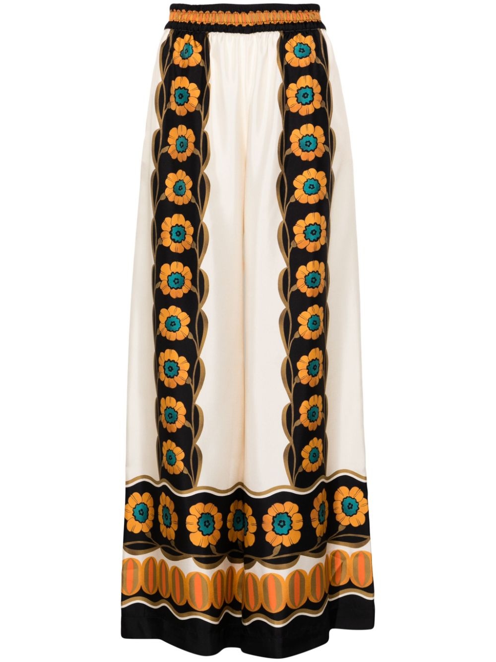 Daisy Chain silk palazzo pants - 1