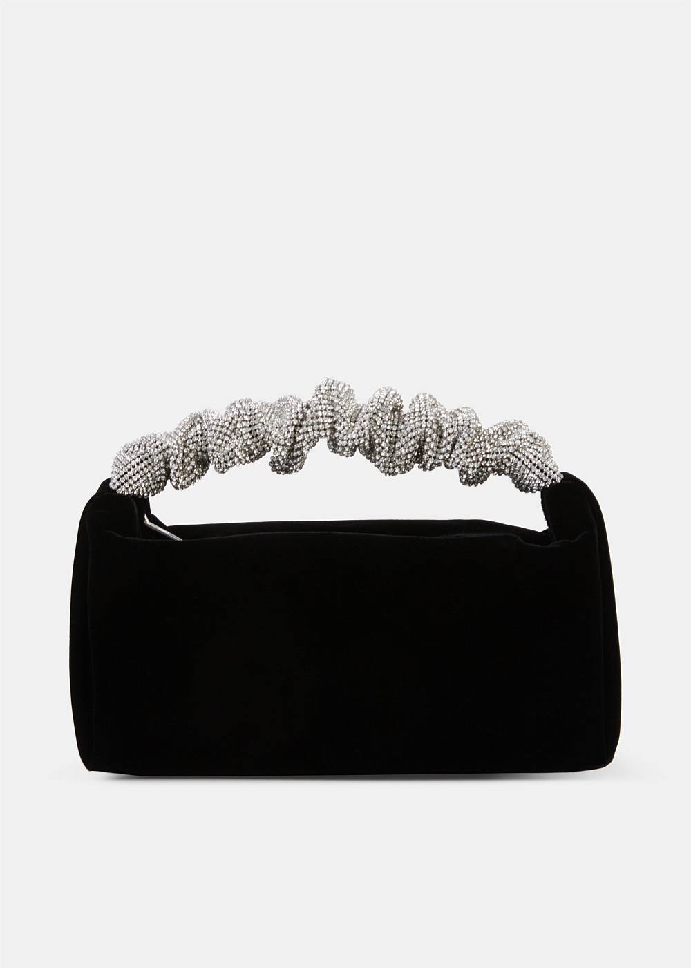 Velvet Crystal Handle Scrunchie Mini Bag - 1