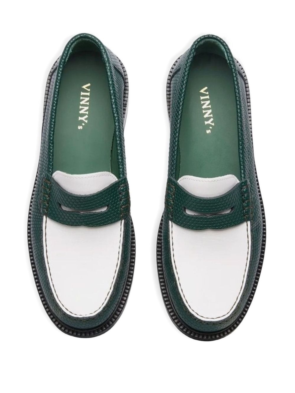 embossed-leather loafers - 3