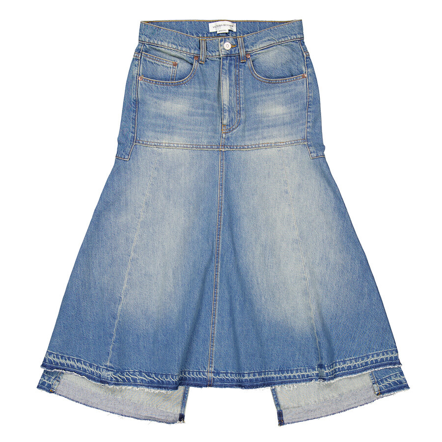 Victoria Beckham Patched Denim Skirt - 5