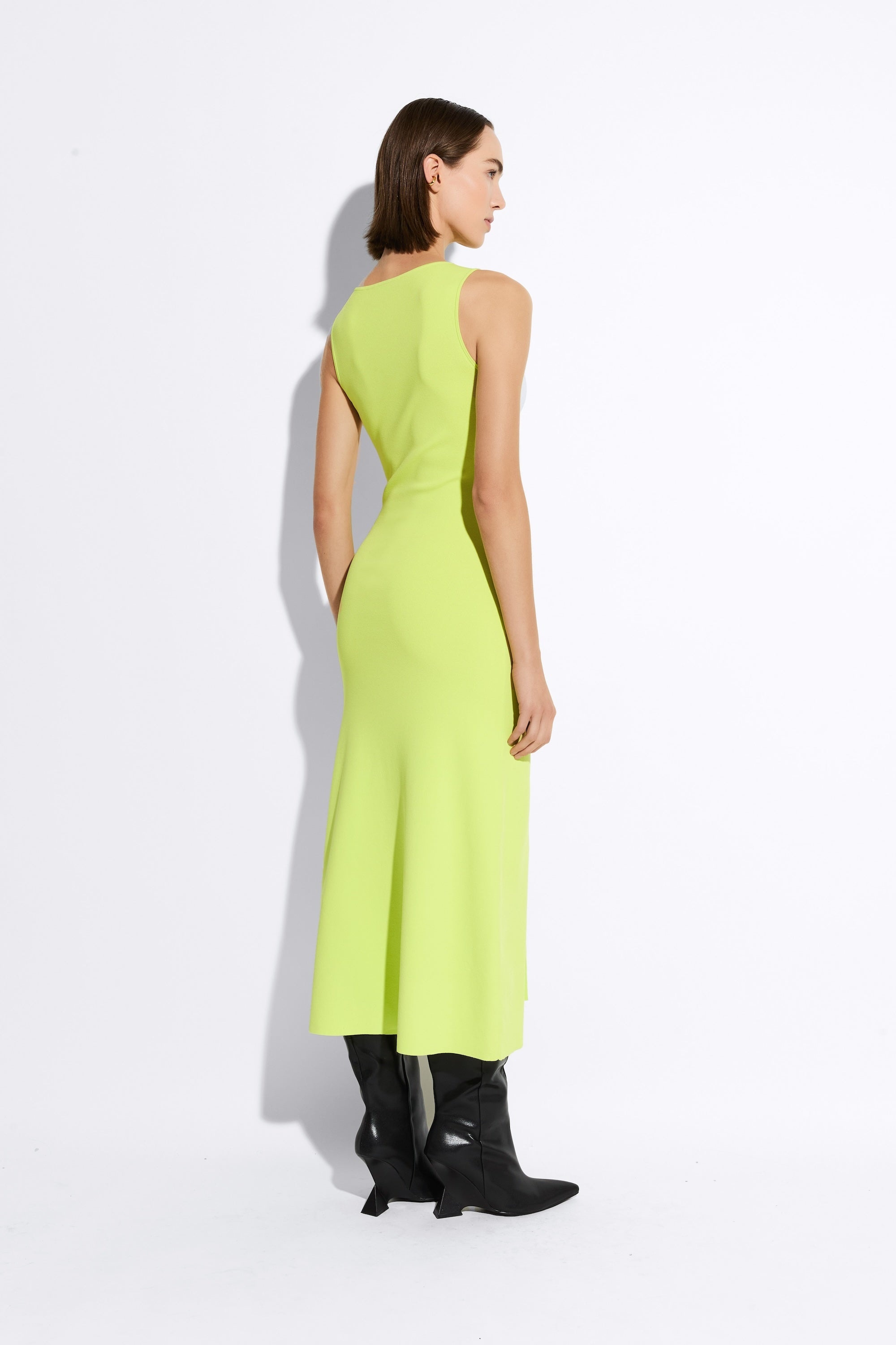 Matte Viscose Waist Tie Dress - 3