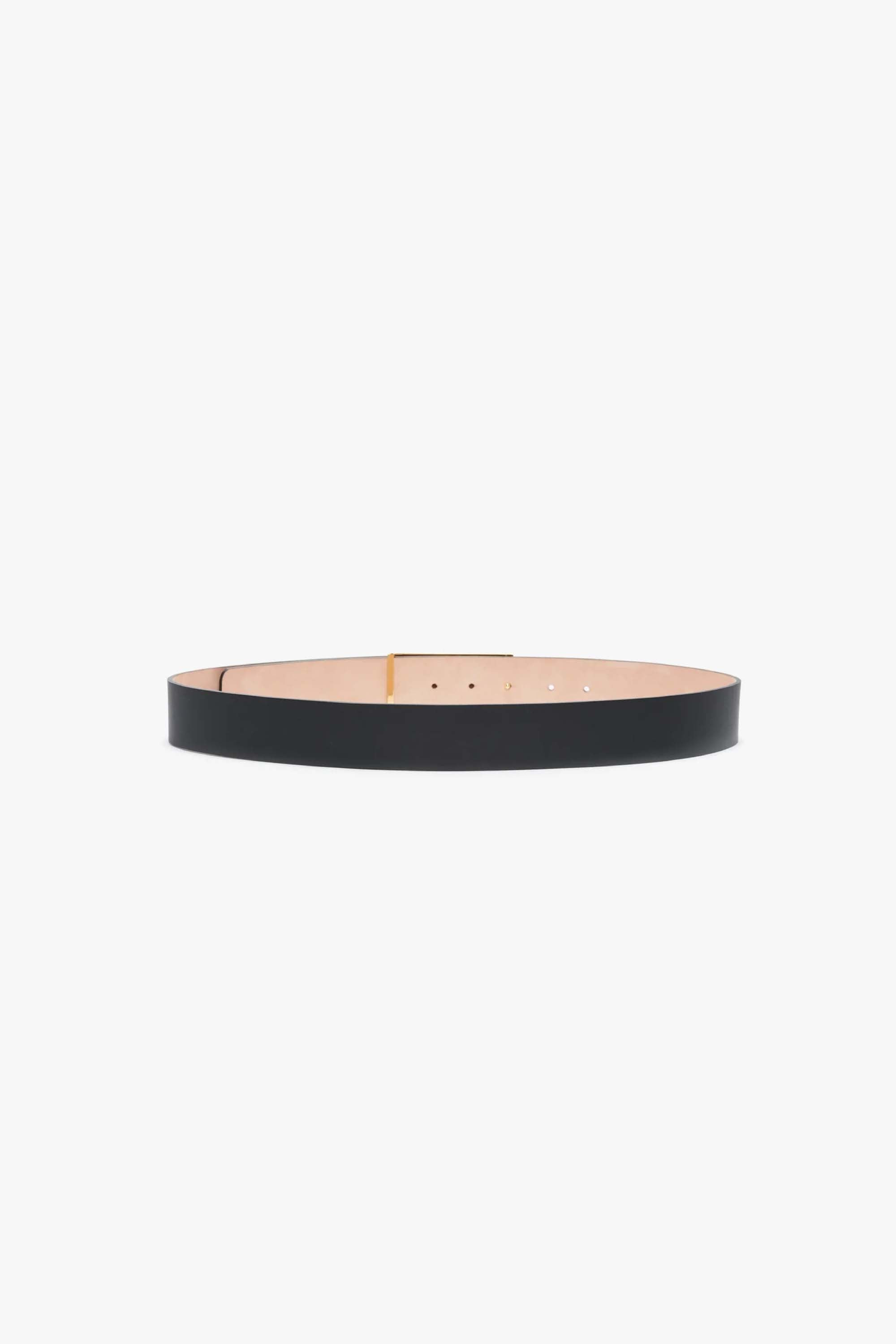 Jumbo Frame Belt In Navy Leather - 3