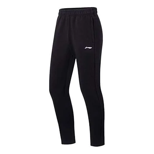 Li-Ning Logo Straight Sweatpants 'Black' AKLS681-4 - 1