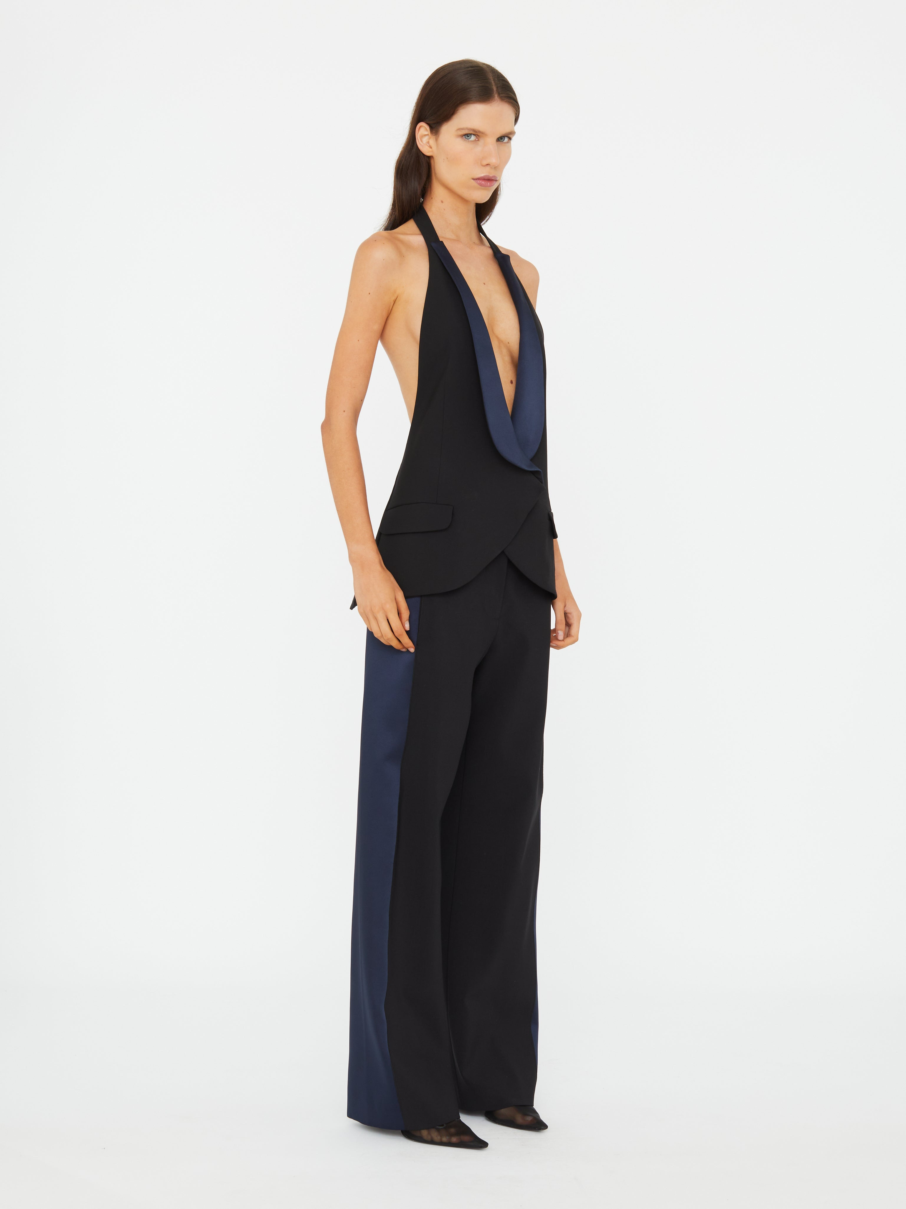Tuxedo Contrast Wool Vest - 4
