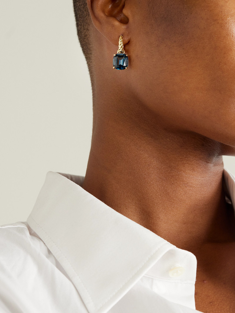 DAVID YURMAN Marbella 18-karat Gold Topaz Hoop Earrings outlook