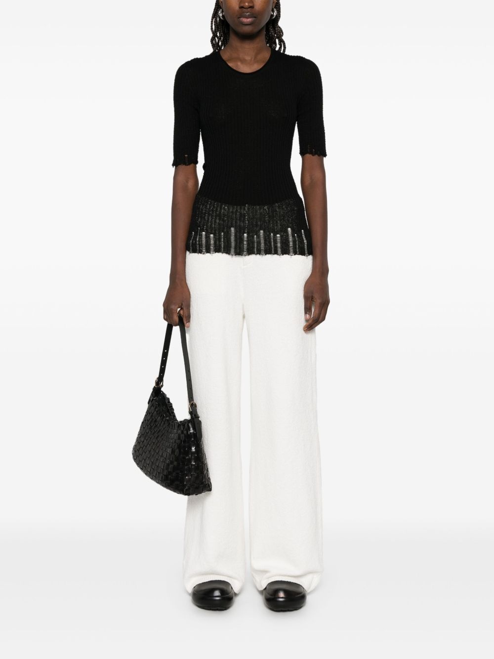 ribbed-knit T-shirt - 2