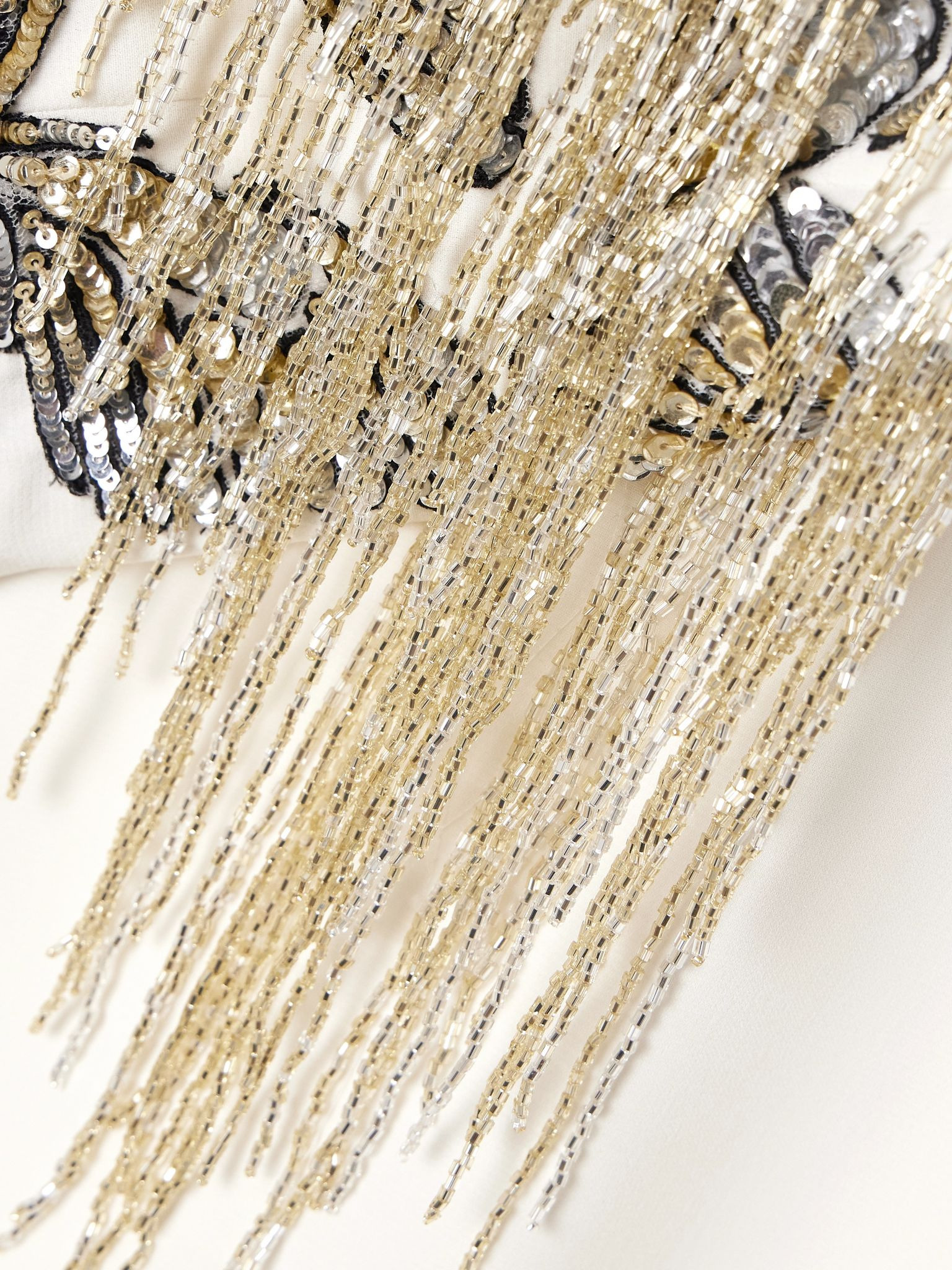 Embroidered embellished silk-blend crepe gown Ivory - 4