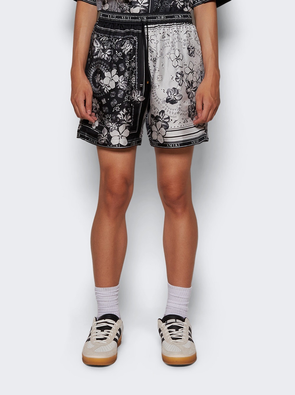 Bandana Floral Shorts Black - 3