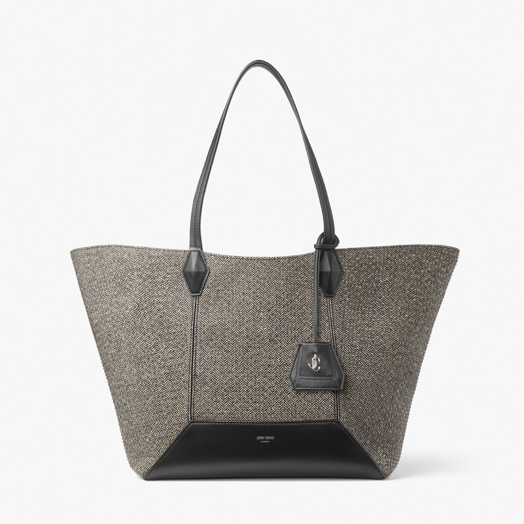 Diamond Tote M
Black Crystal Herringbone Fabric Tote Bag - 1