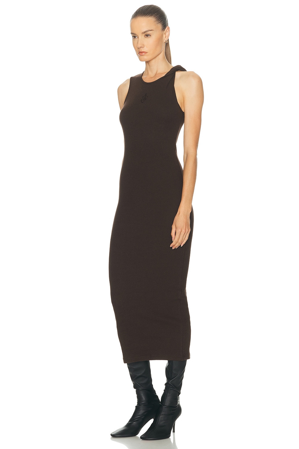 Anchor Embroidery Twisted Strap Dress - 3