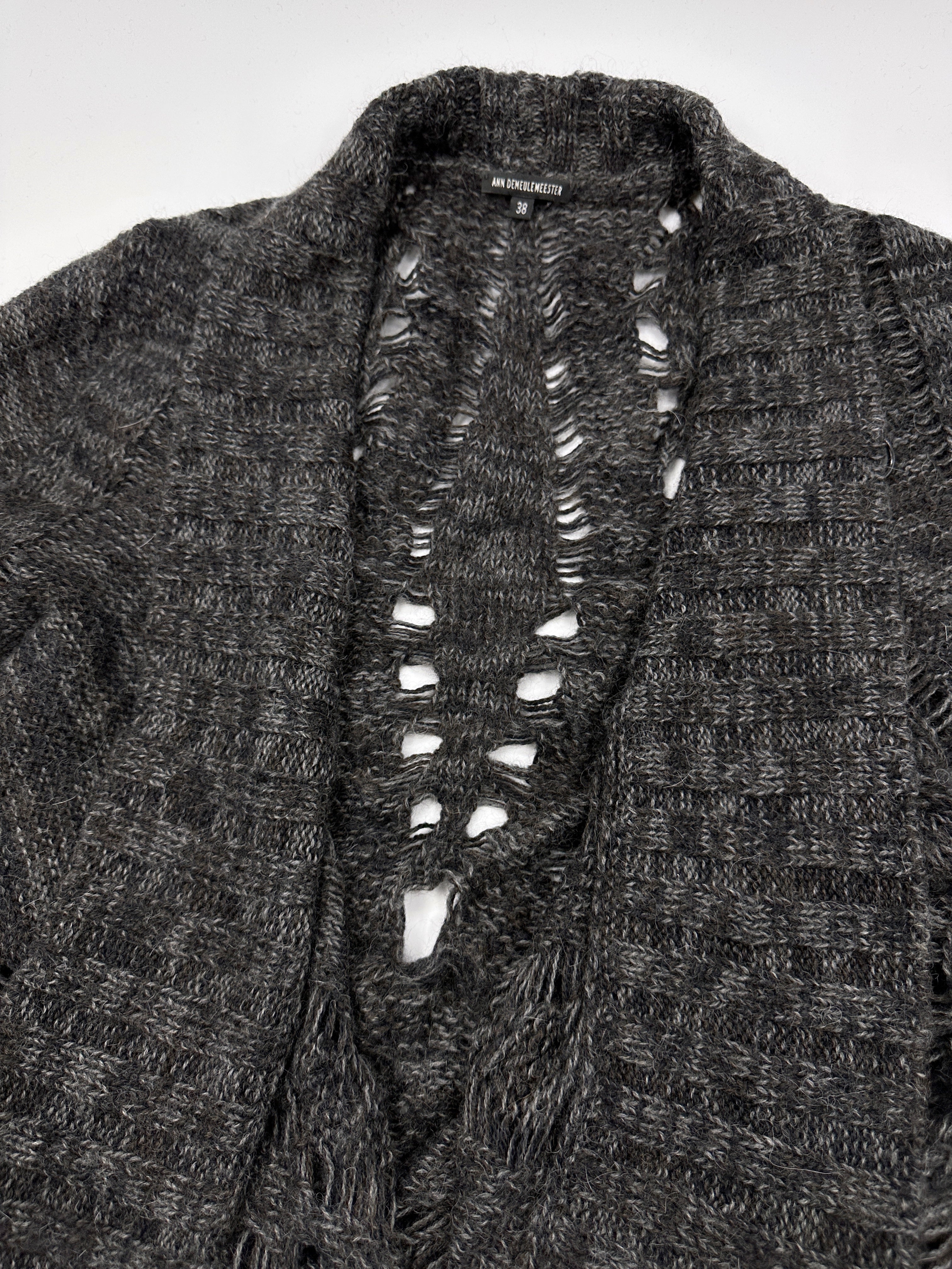Ann Demeulemeester Fall 2010 Asymmetrical Alpaca Knit Long Cardigan - 8
