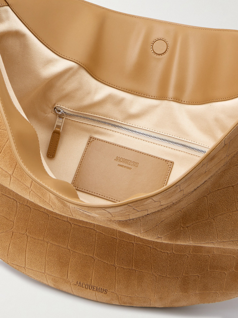 Le Calisso Rond Croc-effect Suede Shoulder Bag 5