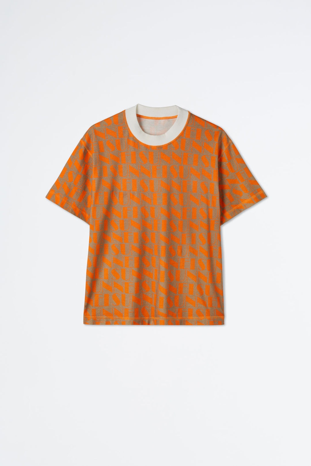 REVERSIBLE ORANGE & BEIGE LOGO T-SHIRT - 1