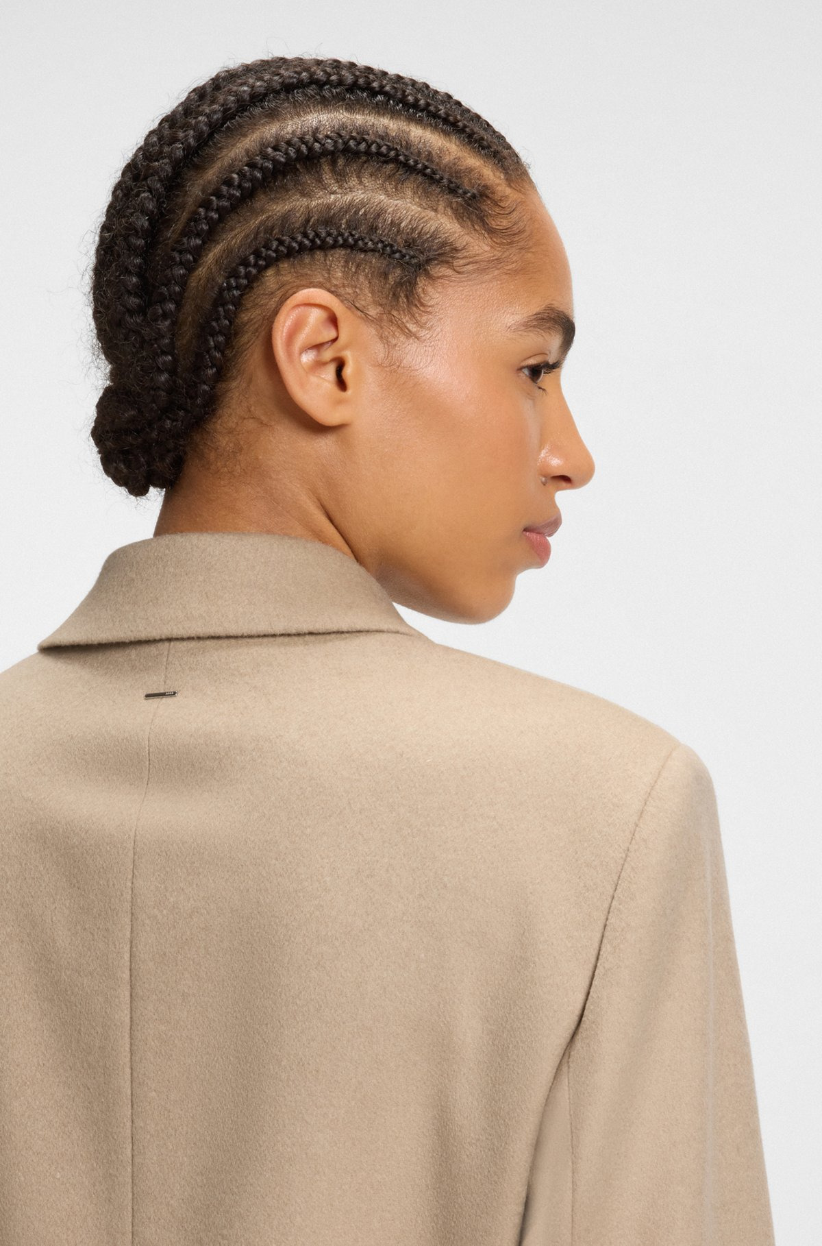 REGULAR-FIT COAT IN WOOL WITH PEAK LAPELS - 6