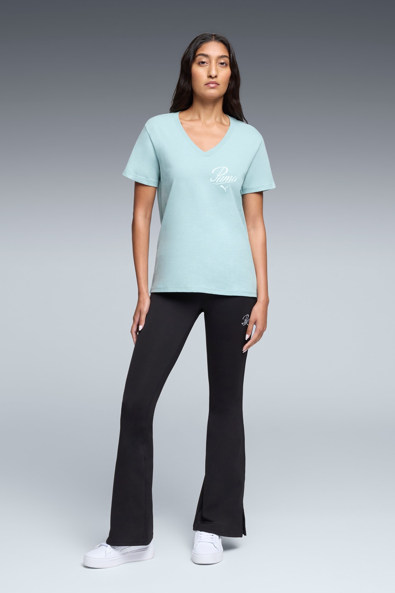 Essentials Script V-Neck Tee Women - 5