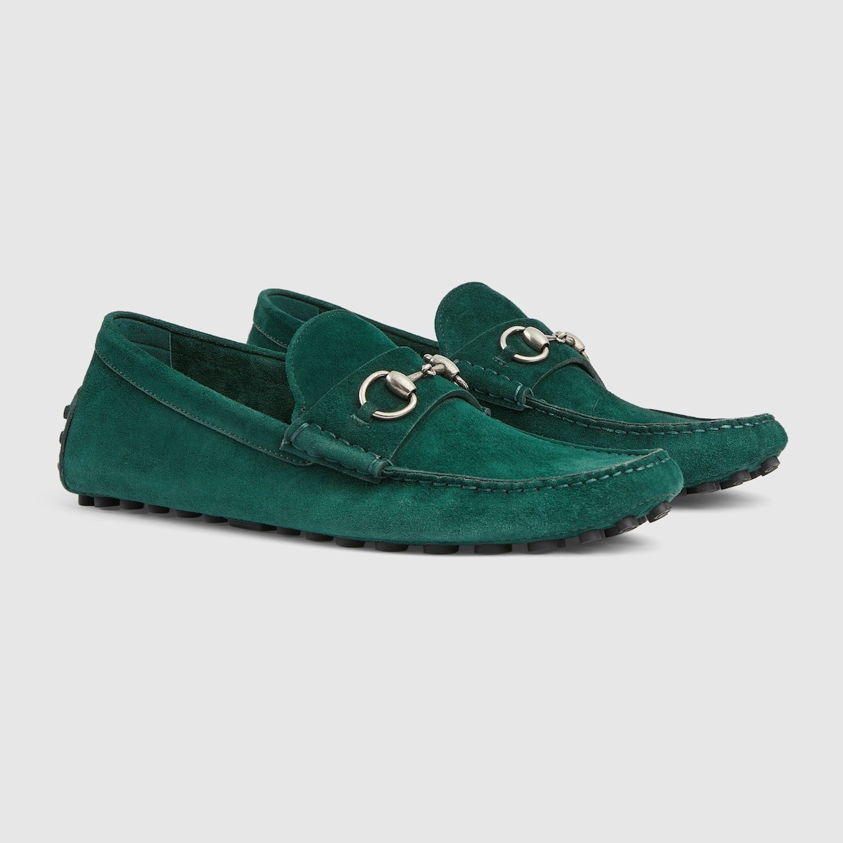 Green suede gucci loafers clearance