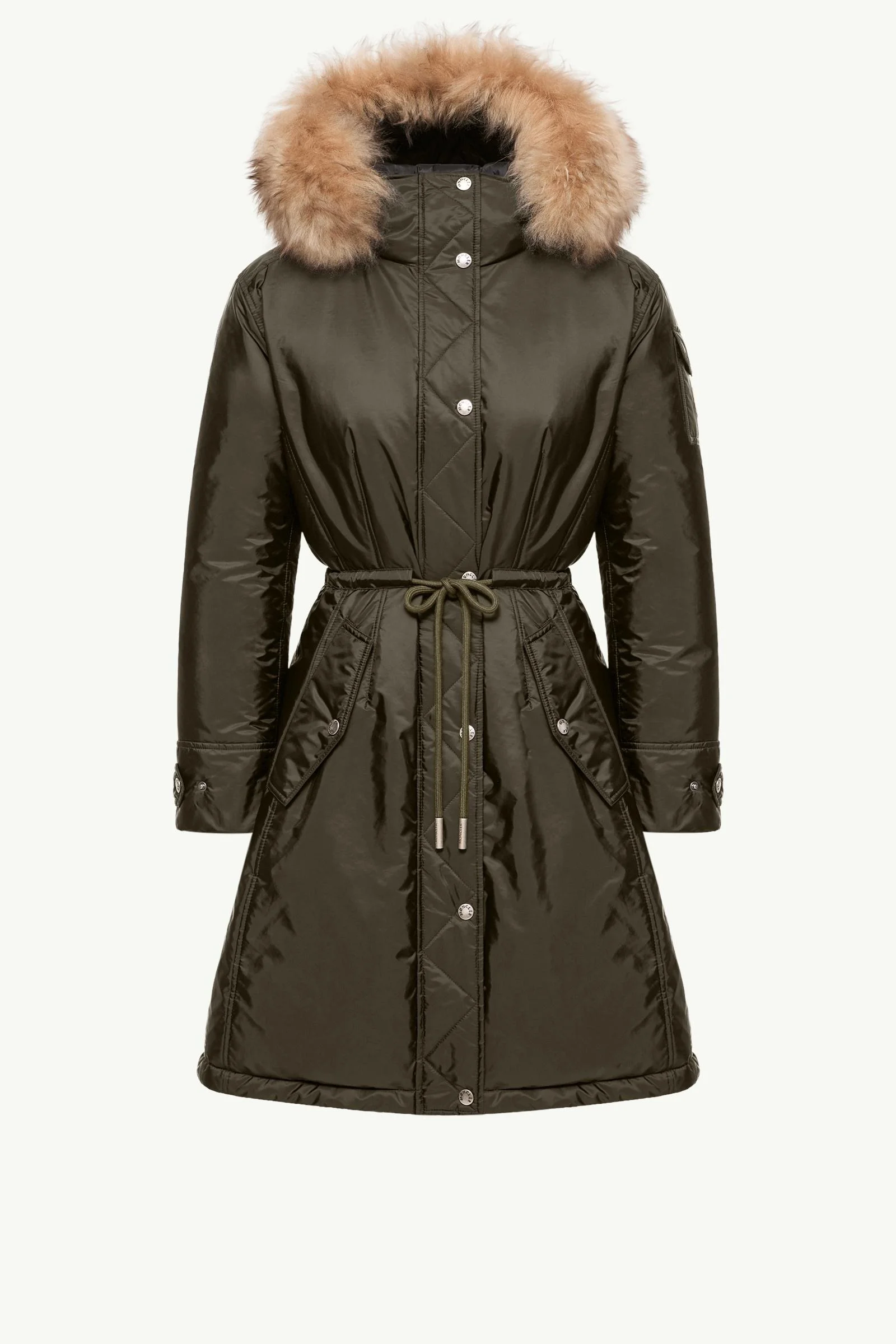 Moustique Hooded Shearling Trimmed Long Down Parka - 1