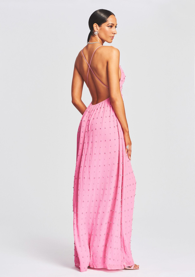 ZADIE EMBELLISHED SILK CHIFFON DRESS 4
