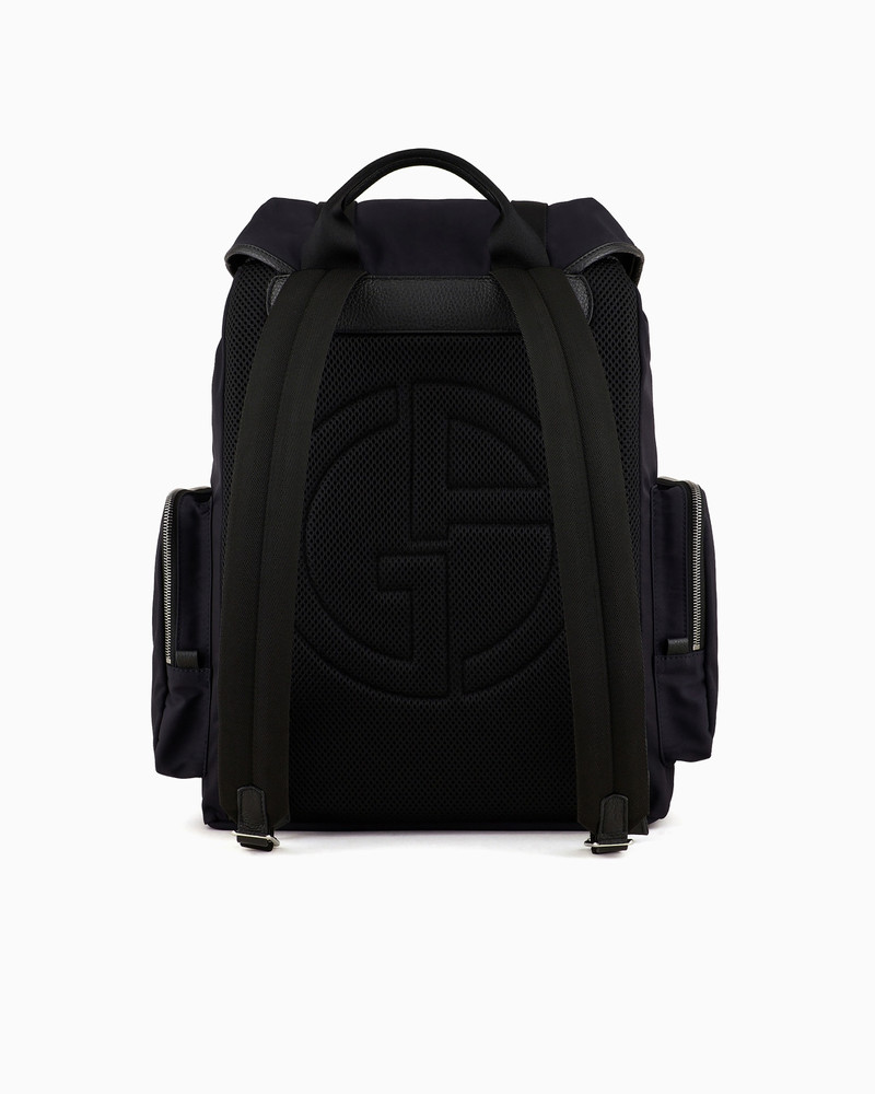 Recycled-nylon and pebbled-leather backpack ASV 3