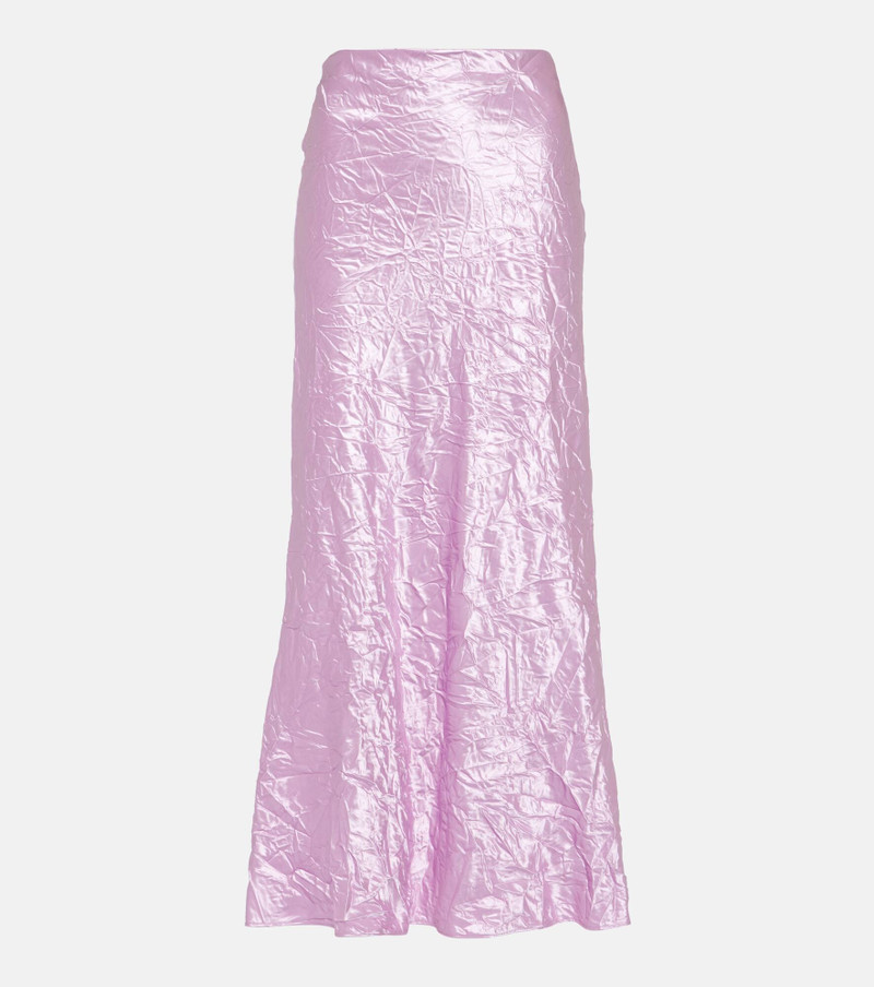 Crinkled satin slip skirt - 1