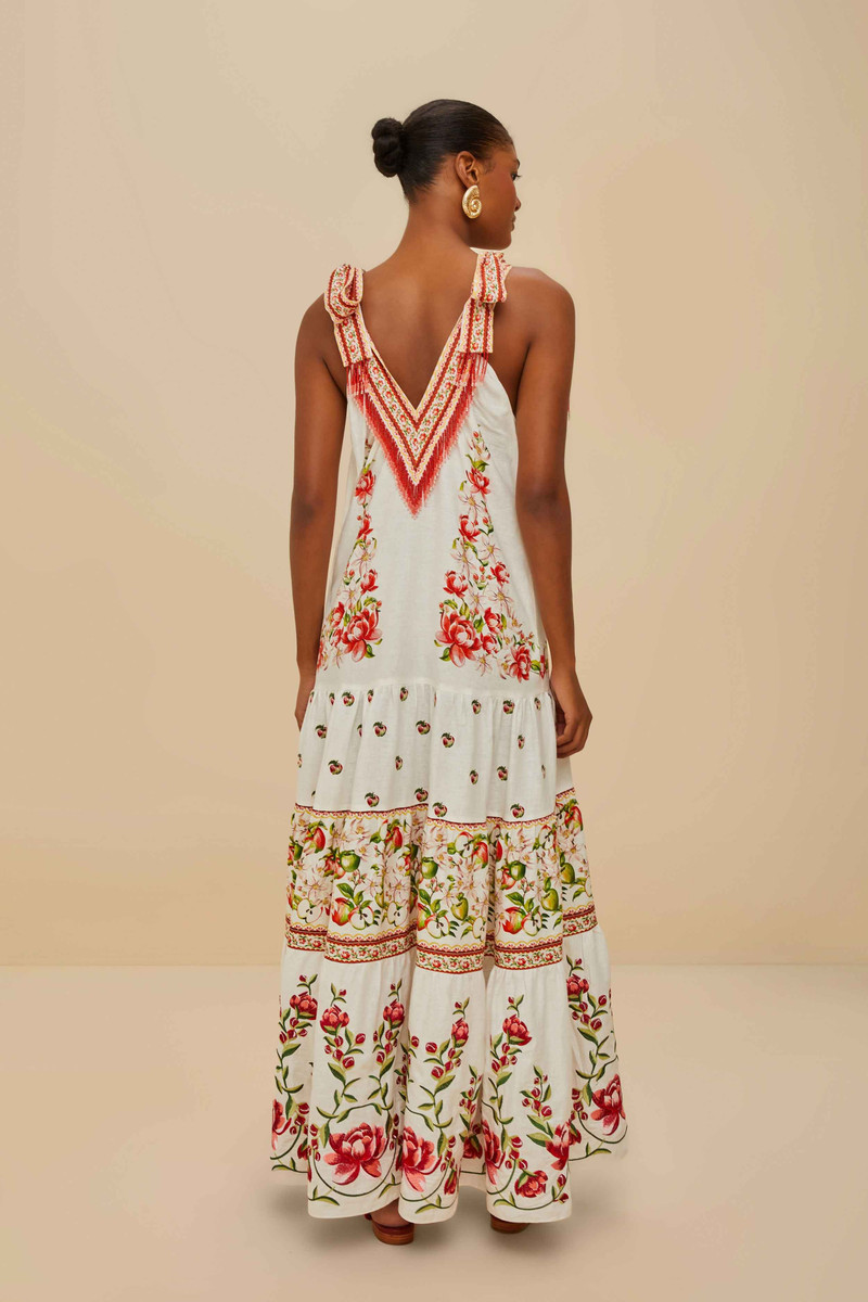 Off-White Apple Romance Embroidered Lenzing™ Ecovero™ Euroflax™ Maxi Dress 4