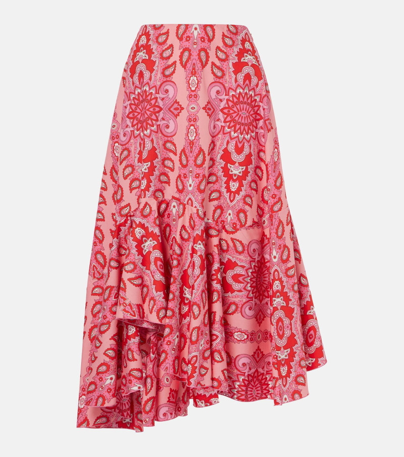 Paisley asymmetric cotton midi skirt - 1