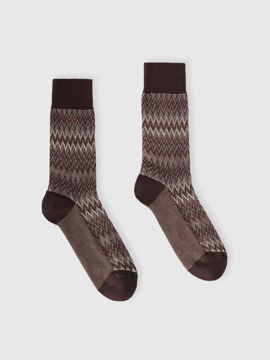 Mid-length cotton-blend zigzag socks - 1