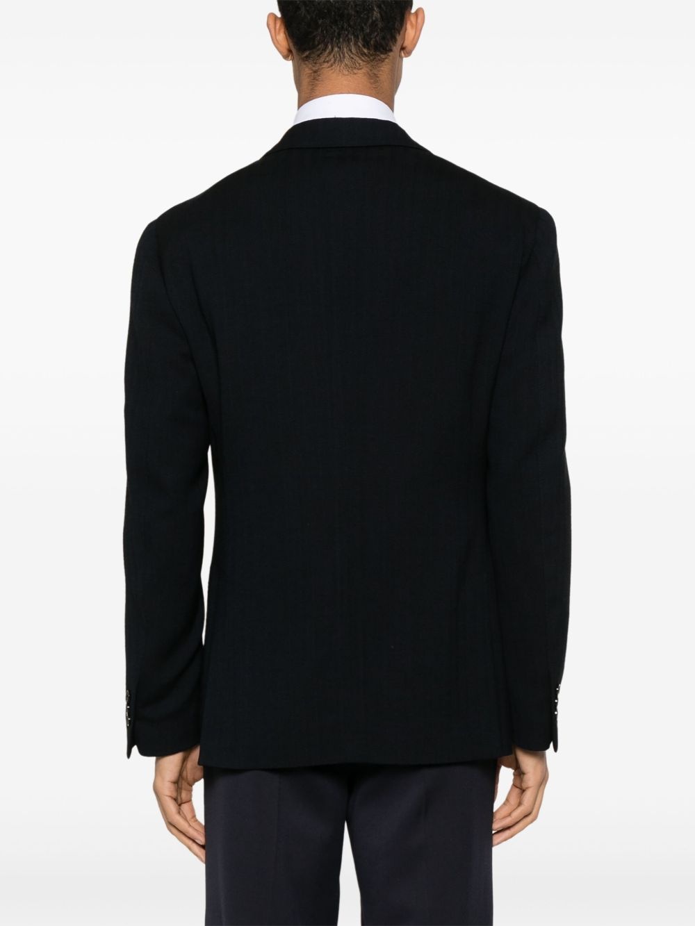 herringbone-pattern blazer - 4