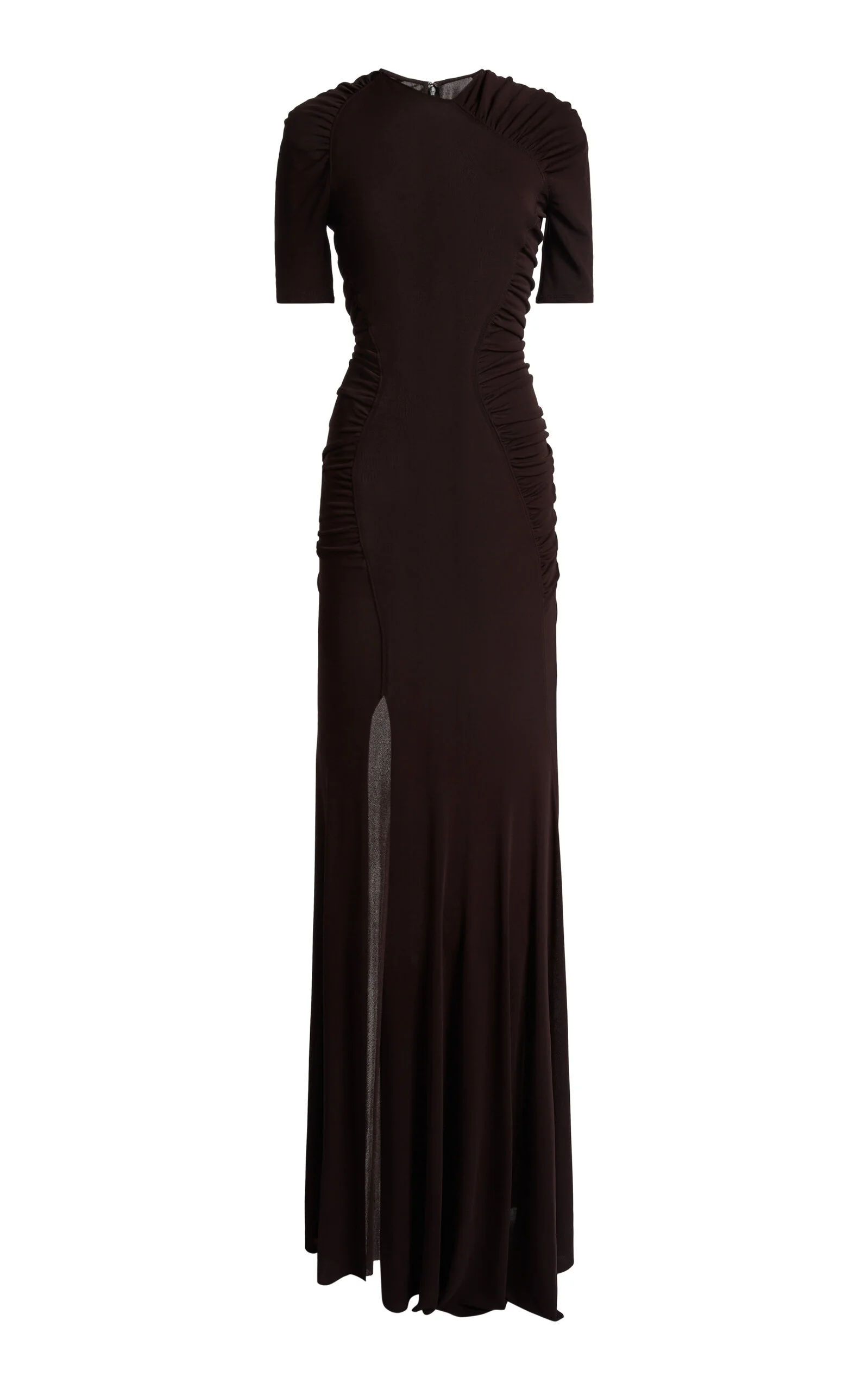 Gathered Crepe Jersey Gown black - 1