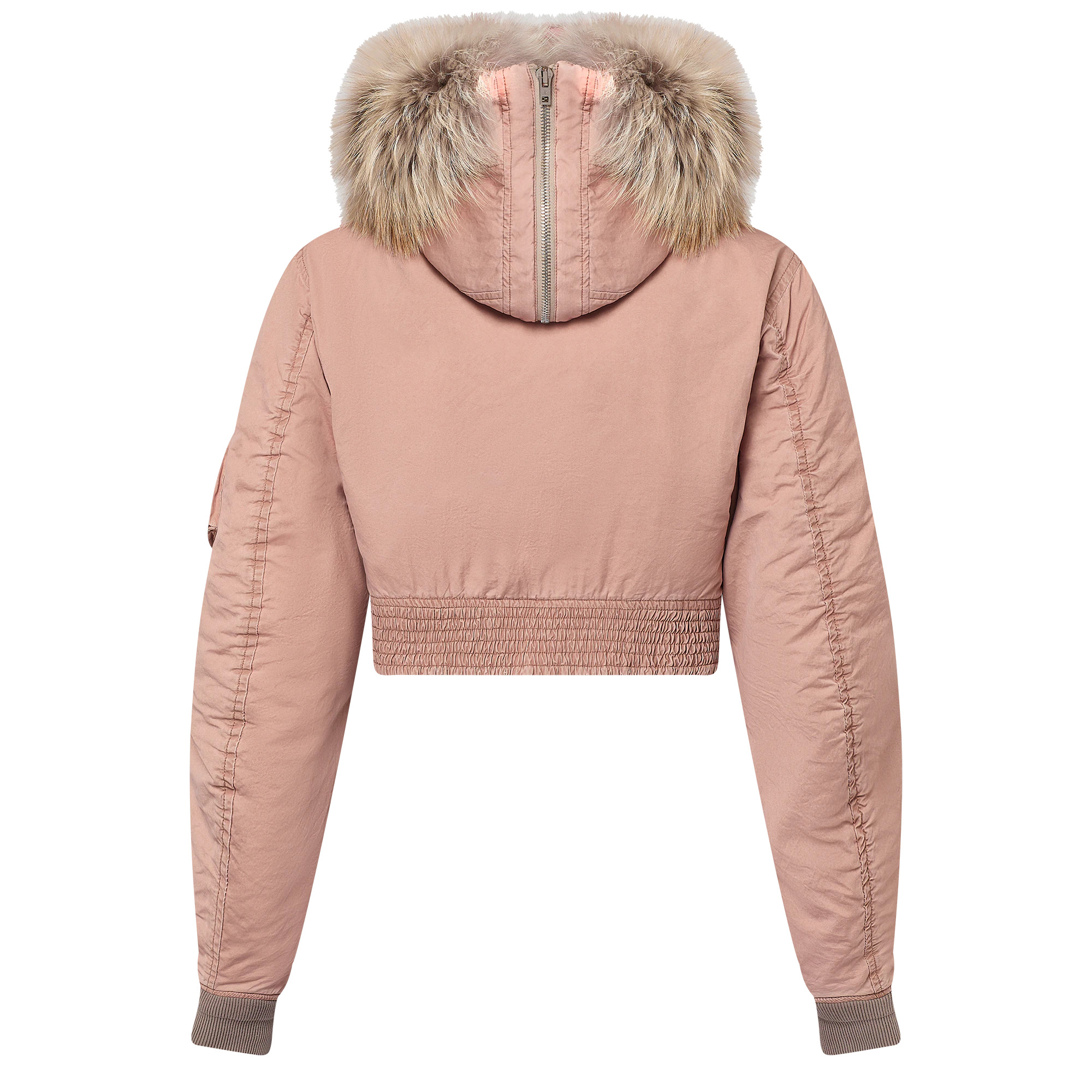 Hooded Cropped Utility Bomber Jacket - 3