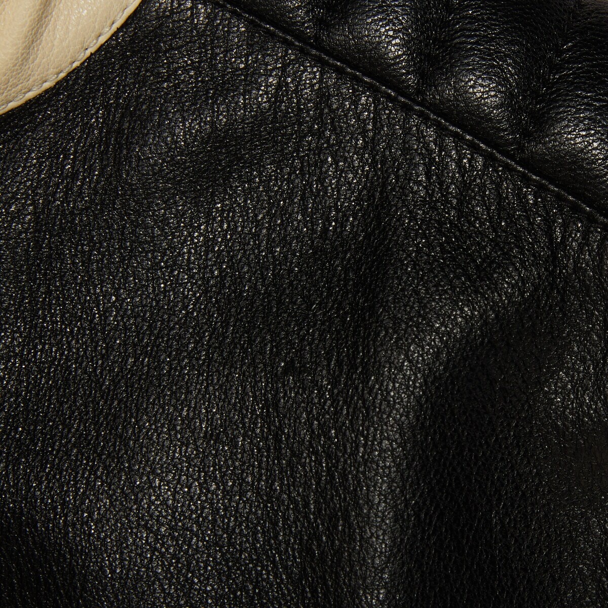 Goat leather biker jacket with Gucci script - 6