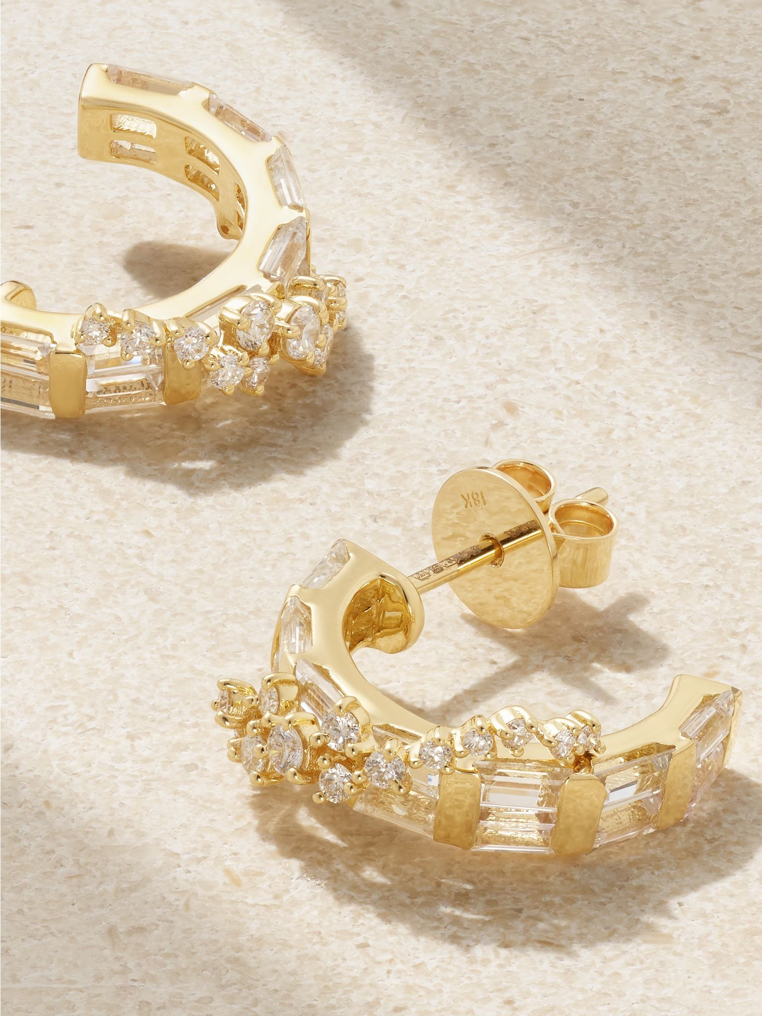 18-karat gold, sapphire and diamond earrings Gold - 3