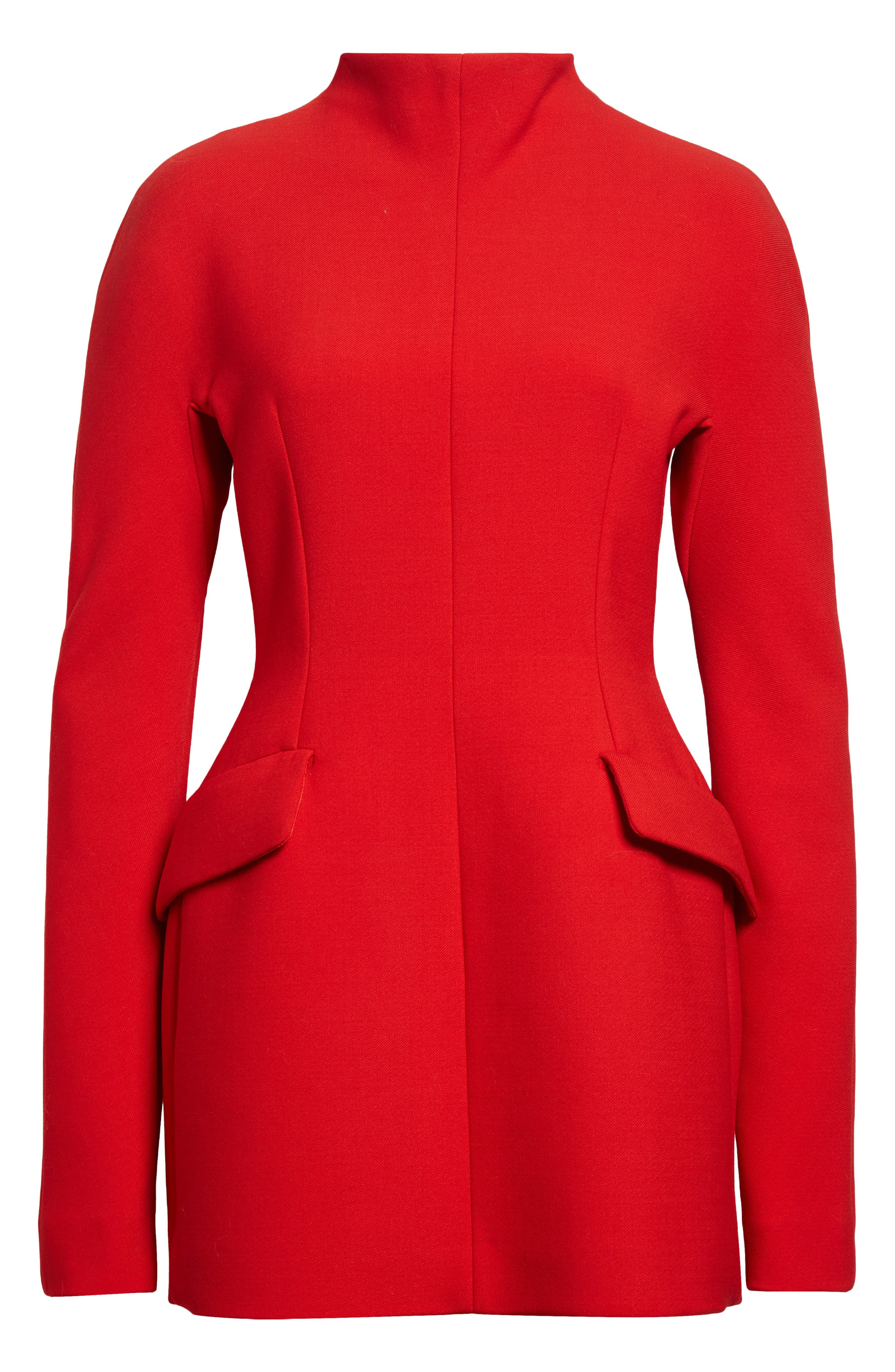 SPORTMAX Tefrite Long Sleeve Jersey Minidress in Red at Nordstrom - 5