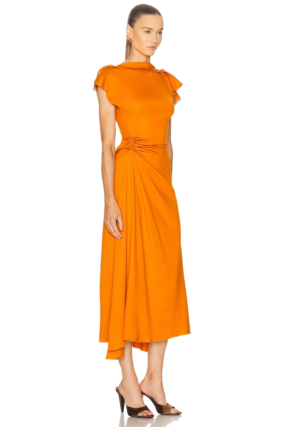 Drape Sleeve Midi Dress - 3