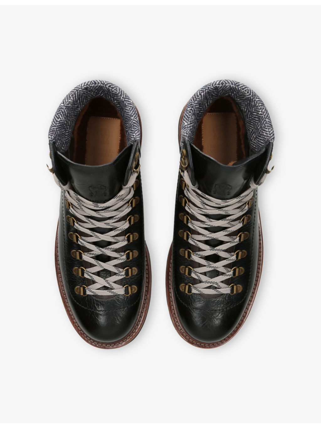 Felt-Trim Leather Ankle Boots - 2