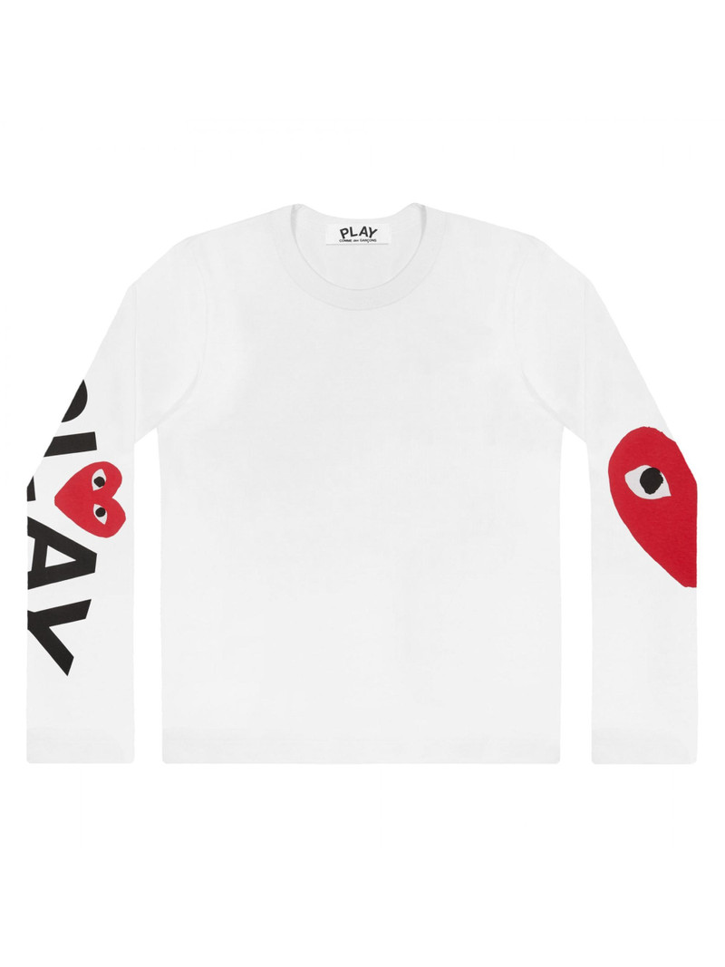 White Big Heart Long Sleeve T-Shirt 1