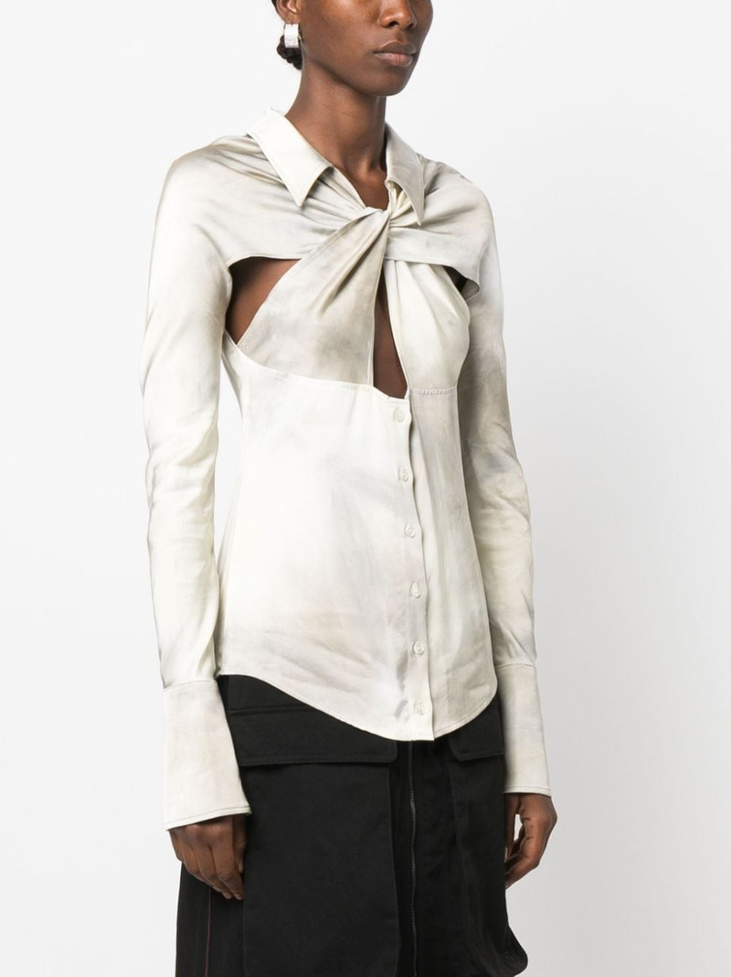 gradient-effect twist-detail shirt 3
