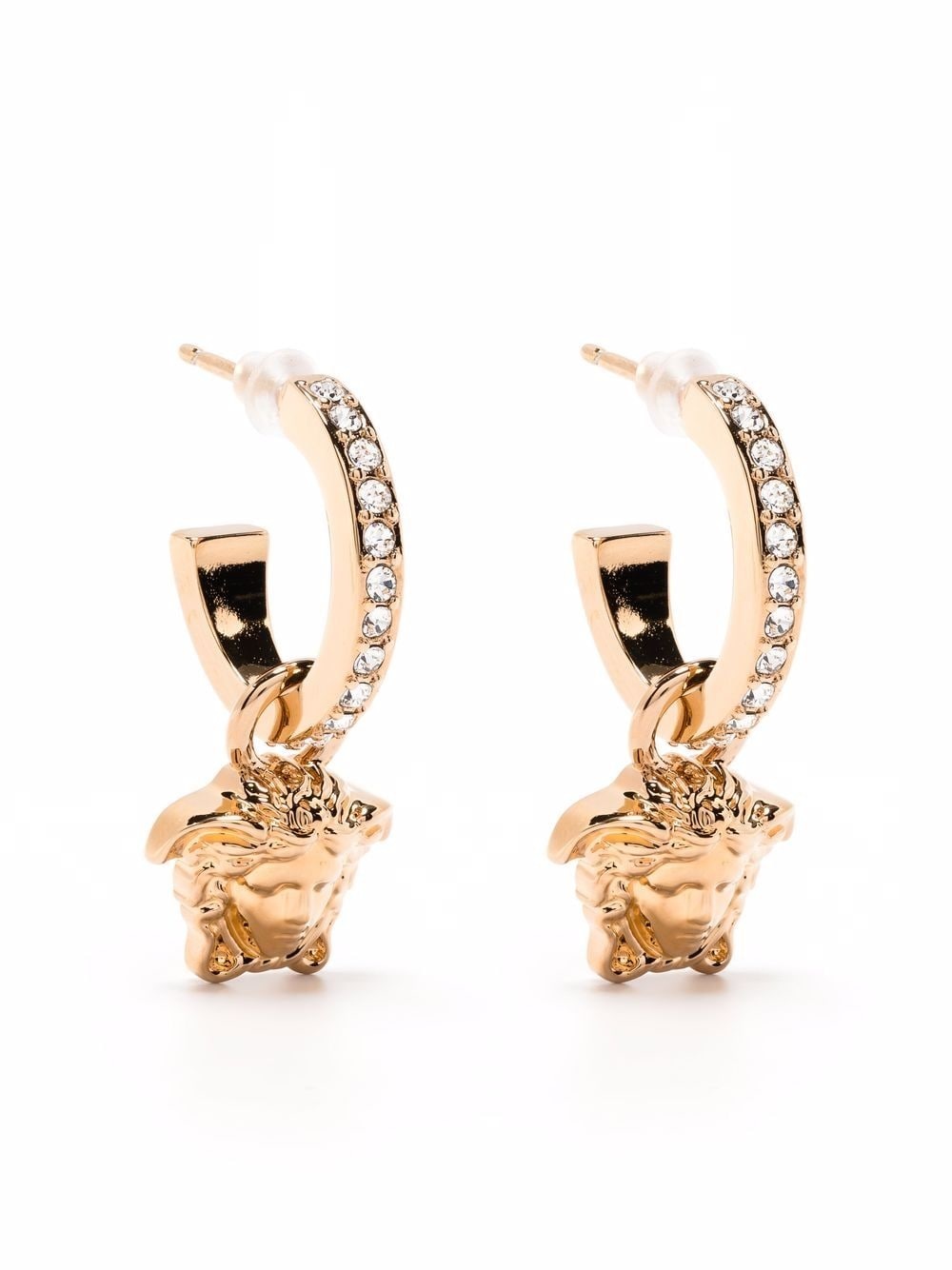 embellished Medusa hoop earrings - 1