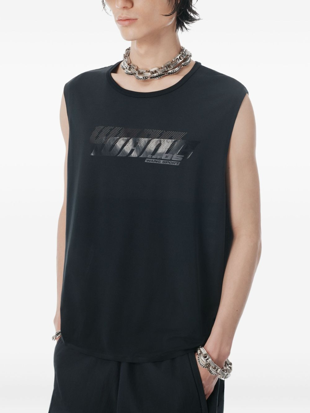 logo-print vest - 5