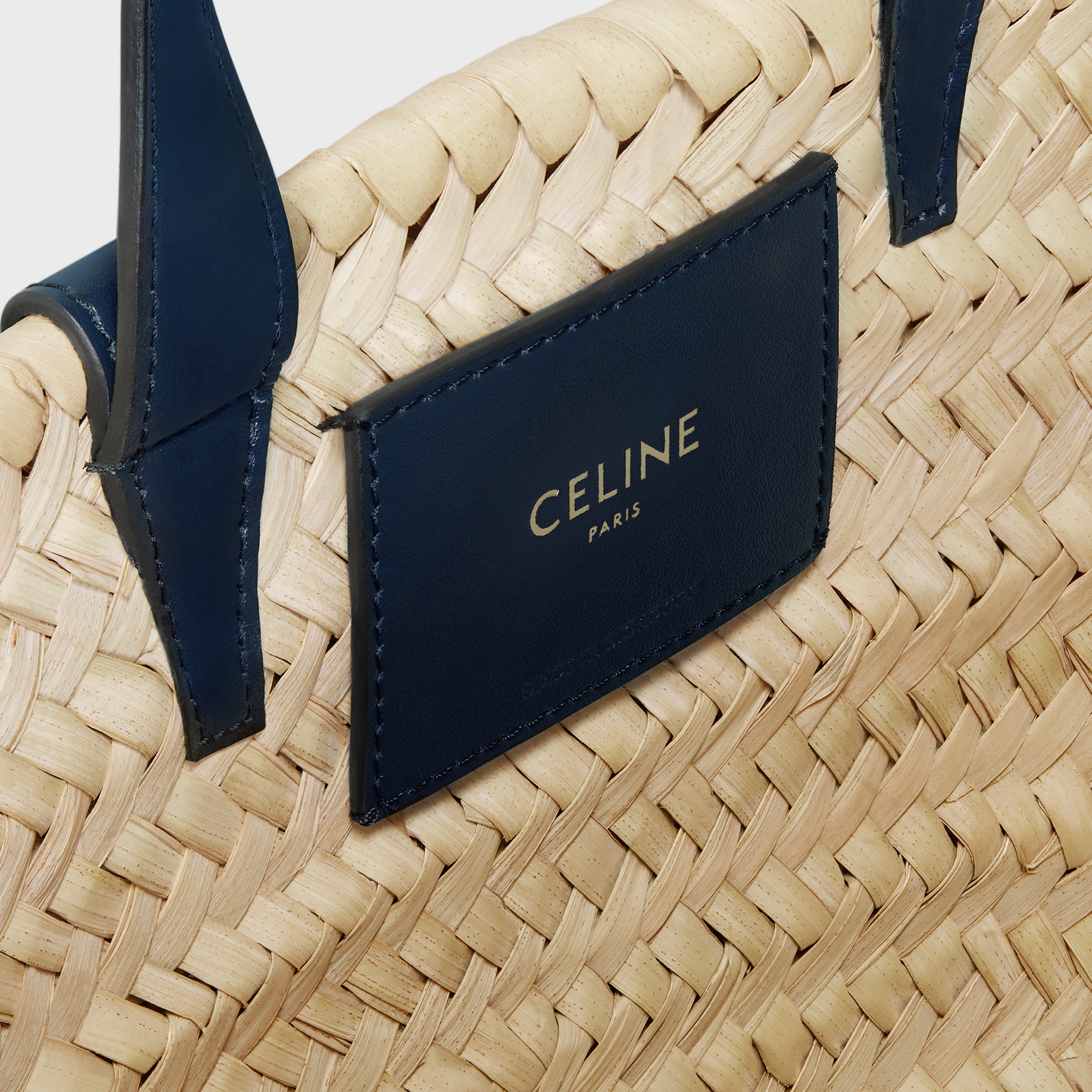 Teen Triomphe Celine Classic Panier in Palm Leaves and Calfskin - 4