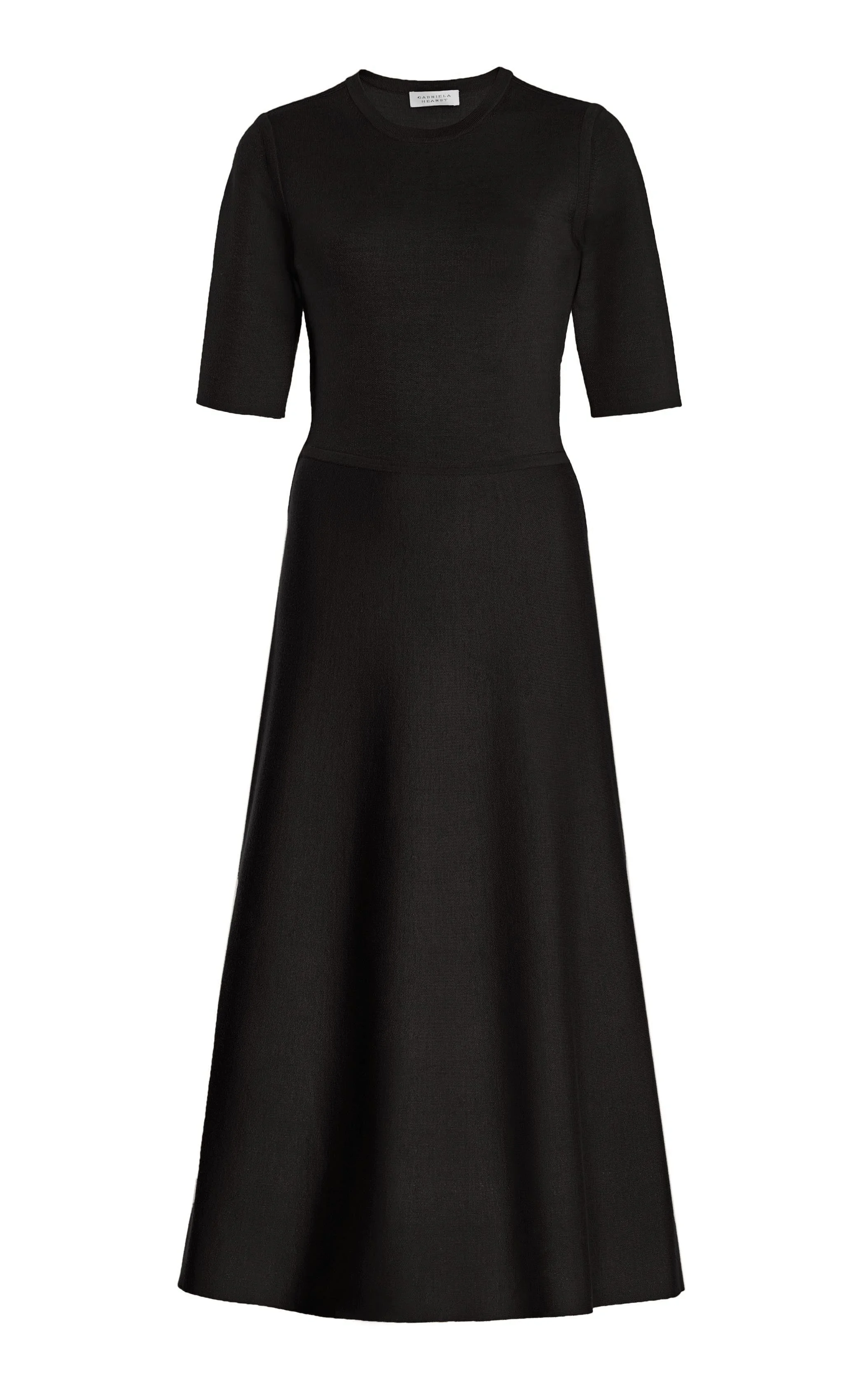 Seymore Knit Dress in Black Cashmere Wool with Silk - 1