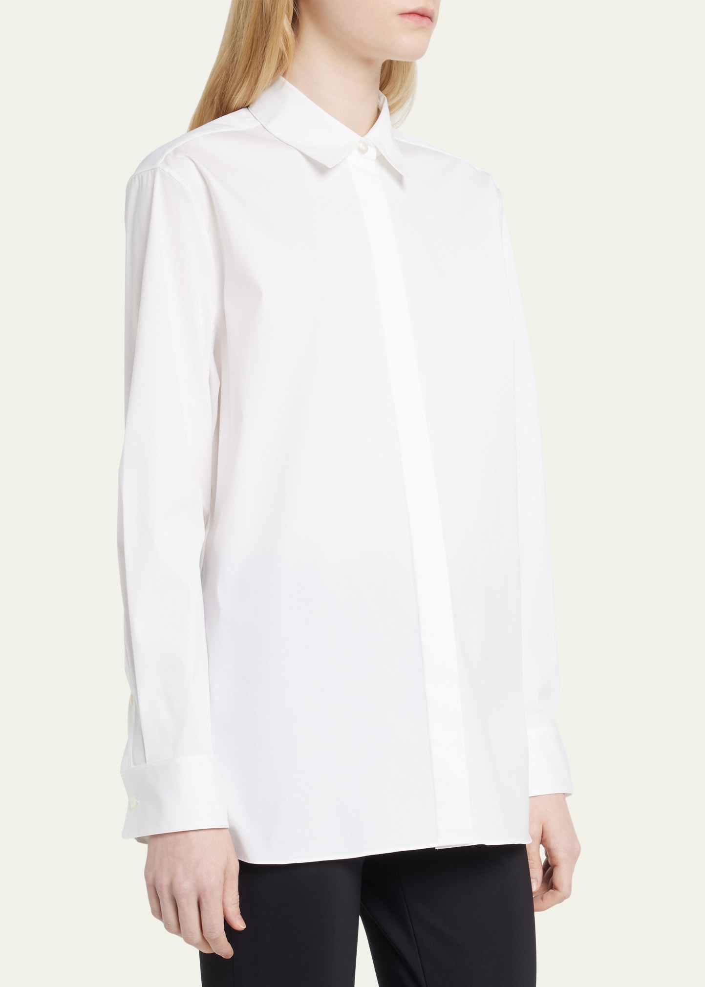 Classic Button-Front Boyfriend Shirt - 4