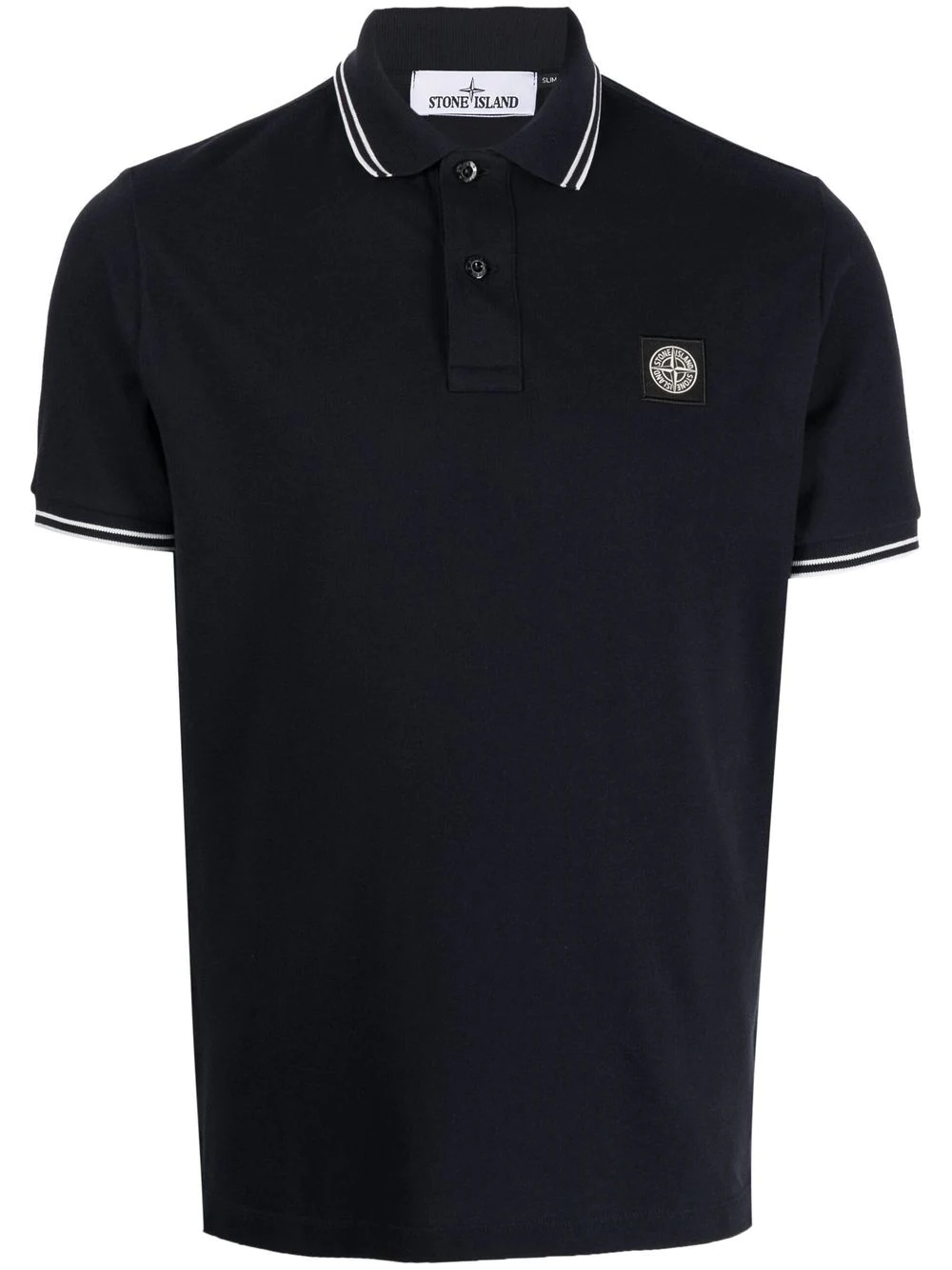 Compass logo-patch polo shirt - 1