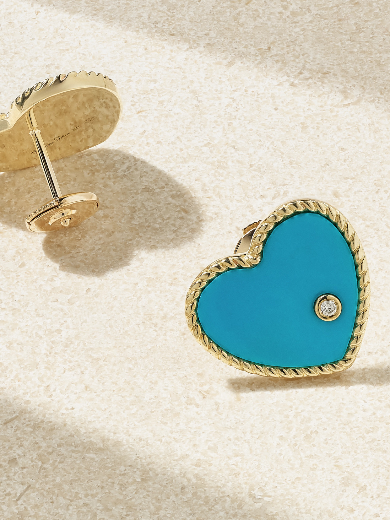 Caur 9-karat Gold, Turquoise And Diamond Earrings - 3
